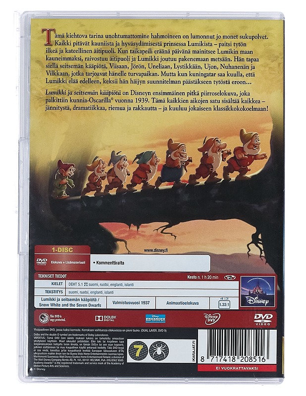 Lumikki ja seitsemän kääpiötä - DVD - DVD-elokuvat - 10105401885 - 1