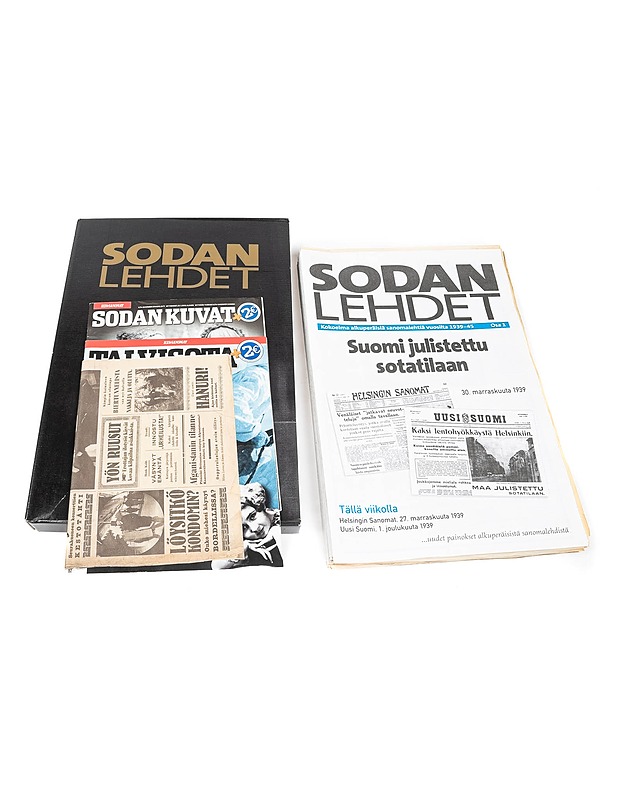 Sodan lehdet : kokoelma sanomalehtiä vuosilta 1939-45 osat 1-52 Koteloita 4 kpl - Lehdet - 10105402007 - 6
