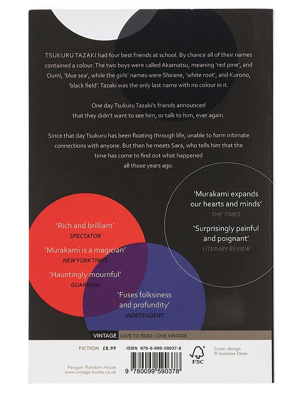 Colorless Tsukuru Tazaki and his years of pilgrimage - Murakami, Haruki - Elämäkerrat ja muistelmat - 10105402027 - 1