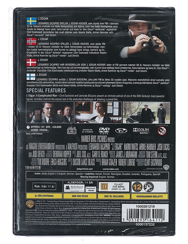 J. Edgar - DVD - DVD-elokuvat - 10105402104 - 1