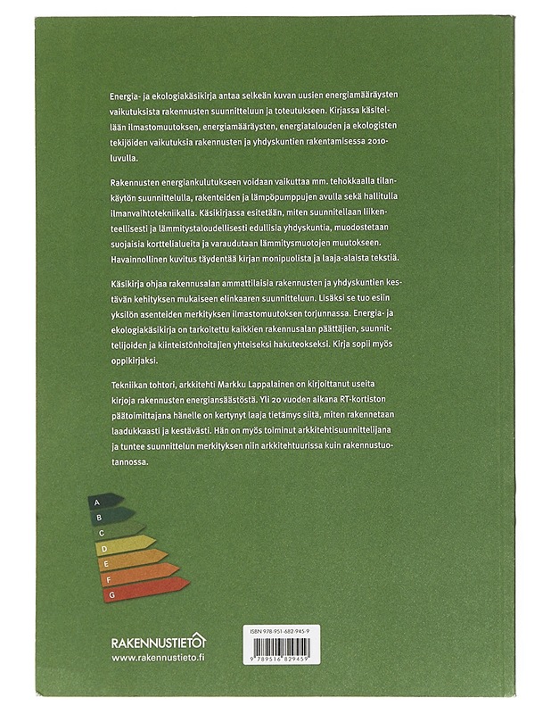 Energia- ja ekologiakäsikirja : suunnittelu ja rakentaminen - Markku Lappalainen - Tietokirjat ja oppaat - 10105402233 - 1