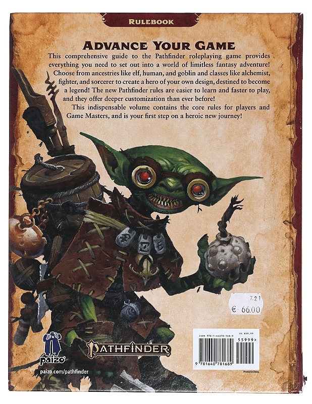 Pathfinder : core rulebook. Second edition - Jacobs, James - Harrastekirjat - 10105402347 - 1