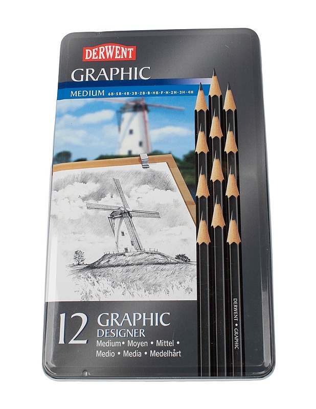 DERWENT Graphic Medium lyijykynä, 12 kpl - Askartelu - 10105402395 - 0