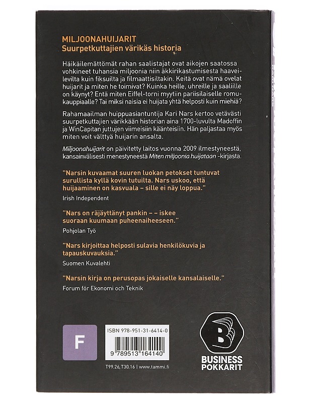 Miljoonahuijarit : suurpetkuttajien värikäs historia - Kari Nars - Elämäkerrat ja muistelmat - 10105402484 - 1