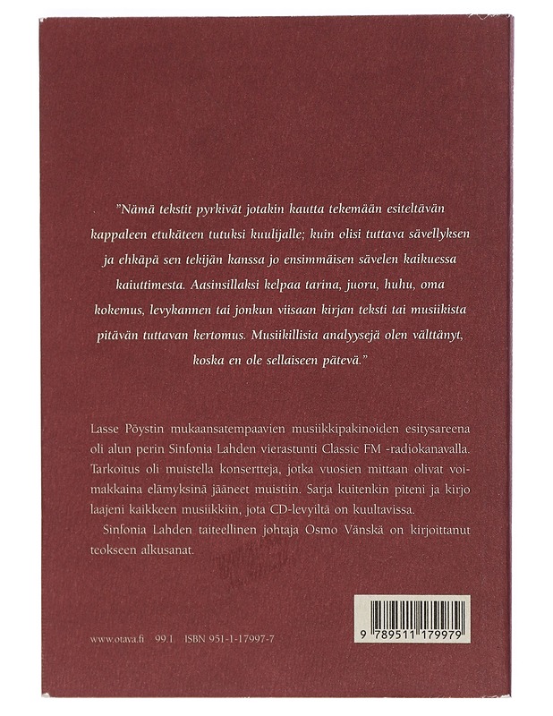 Fermaatissa tavataan : puheenvuoroja musiikista - Lasse Pöysti - Elämäkerrat ja muistelmat - 10105402641 - 1