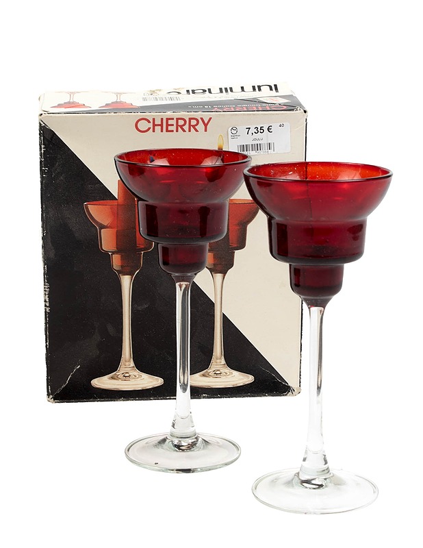 LUMINARC Cherry kynttilänjalat, 2 kpl - Koriste-esineet - 10105402679 - 0