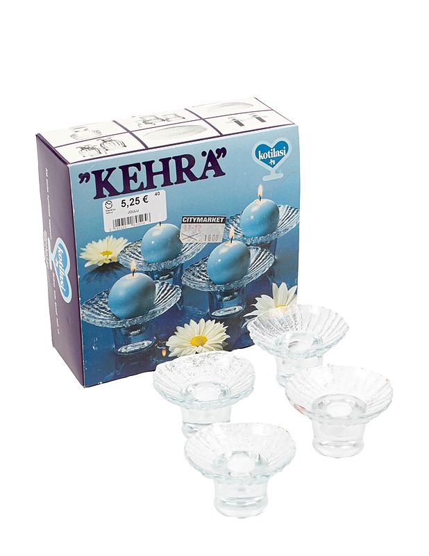 RIIHIMÄEN LASI/KOTILASI Kehrä kynttilänjalka, 4 kpl - Joulutuotteet - 10105402756 - 0