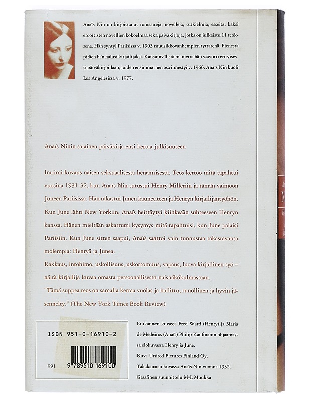 Henry ja June - Nin, Anaïs - Elämäkerrat ja muistelmat - 10105402851 - 1