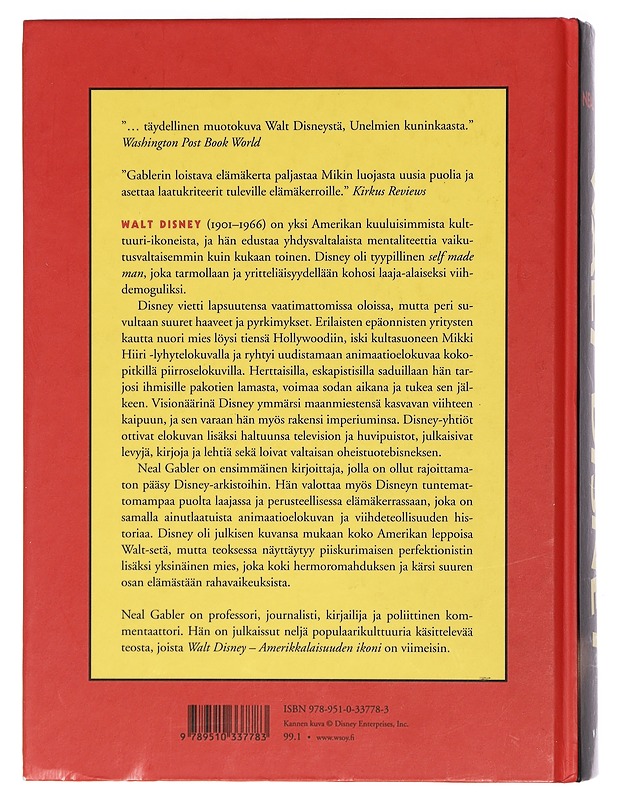 Walt Disney : amerikkalaisuuden ikoni - Gabler, Neal - Elämäkerrat ja muistelmat - 10105403094 - 1