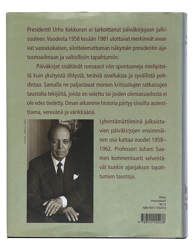 Urho Kekkosen päiväkirjat. 1, 1958-62 - Elämäkerrat ja muistelmat - 10105403515 - 1