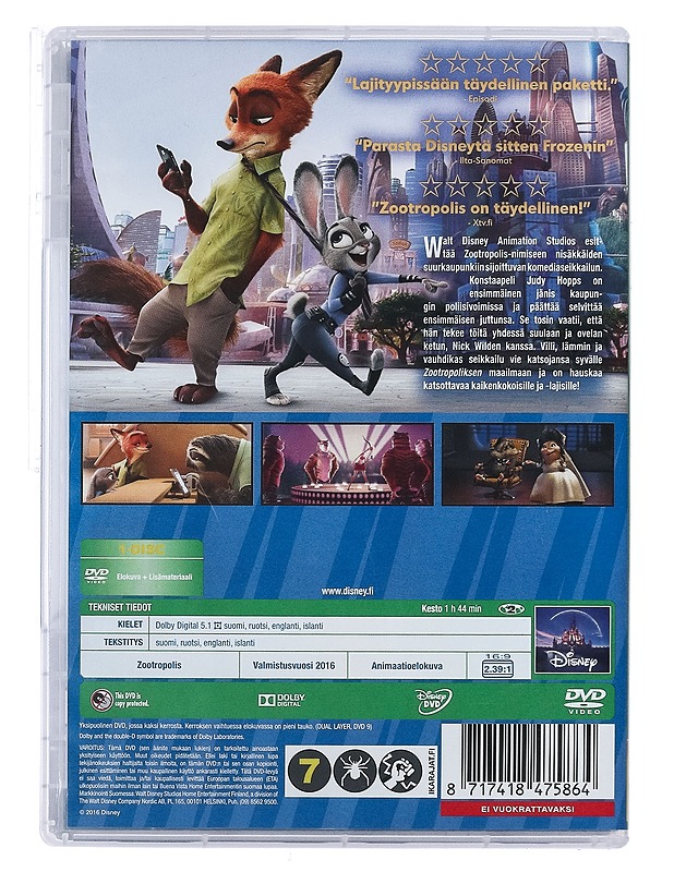 Zootropolis - DVD - DVD-elokuvat - 10105403629 - 1