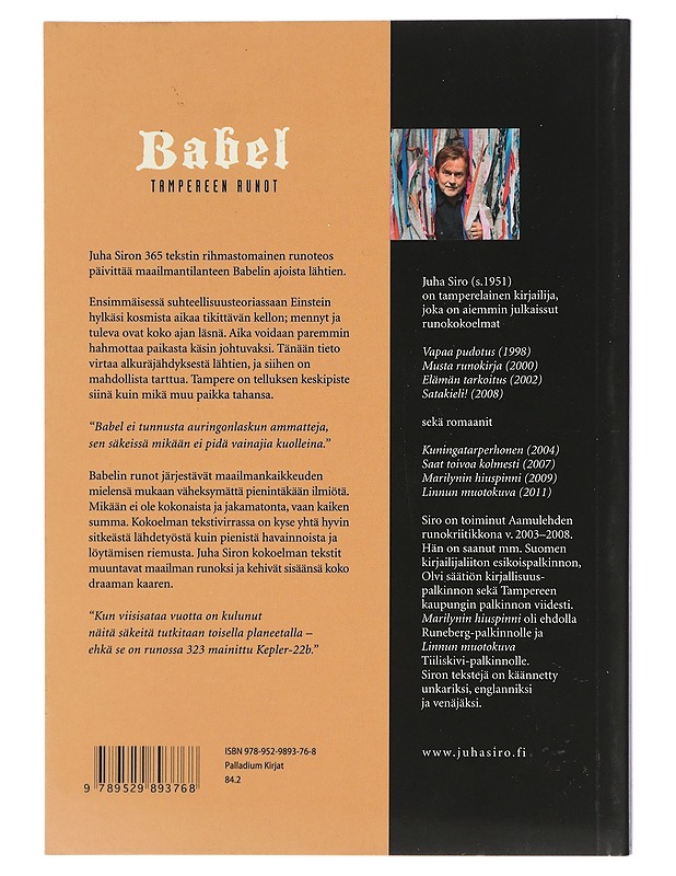 Babel : Tampereen runot - Juha Siro - Runot ja näytelmät - 10105403717 - 1