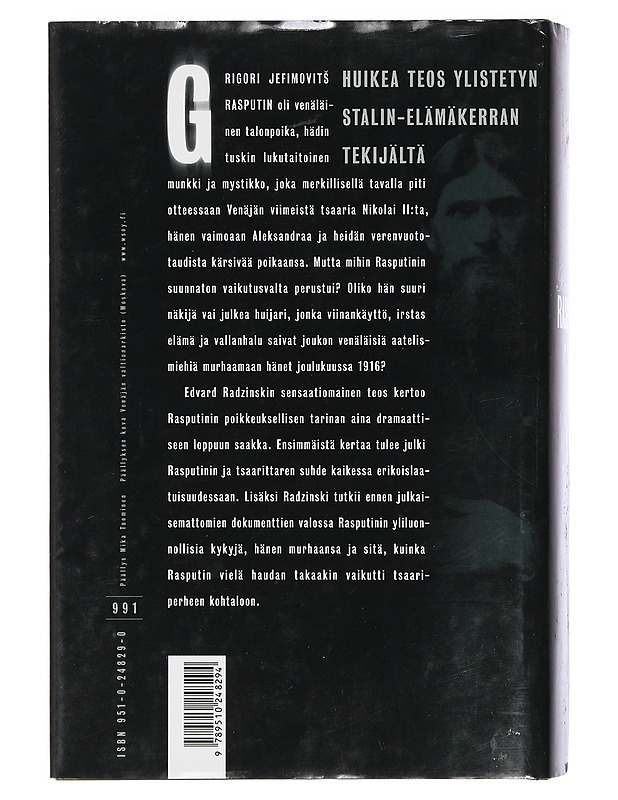 Rasputin - Radzinski, Èdvard - Elämäkerrat ja muistelmat - 10105403806 - 1