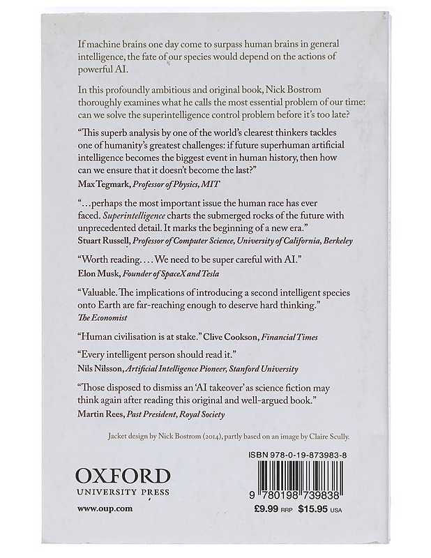 Superintelligence : path, dangers, strategies - Nick Bostrom - Elämäkerrat ja muistelmat - 10105403819 - 1