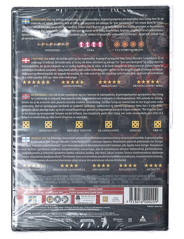 The Imitation Game - DVD - DVD-elokuvat - 10105403992 - 1