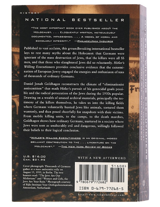 Hitler's willing executioners : ordinary Germans and the Holocaust - Daniel Jonah Goldhagen - Historiakirjat - 10105404071 - 1