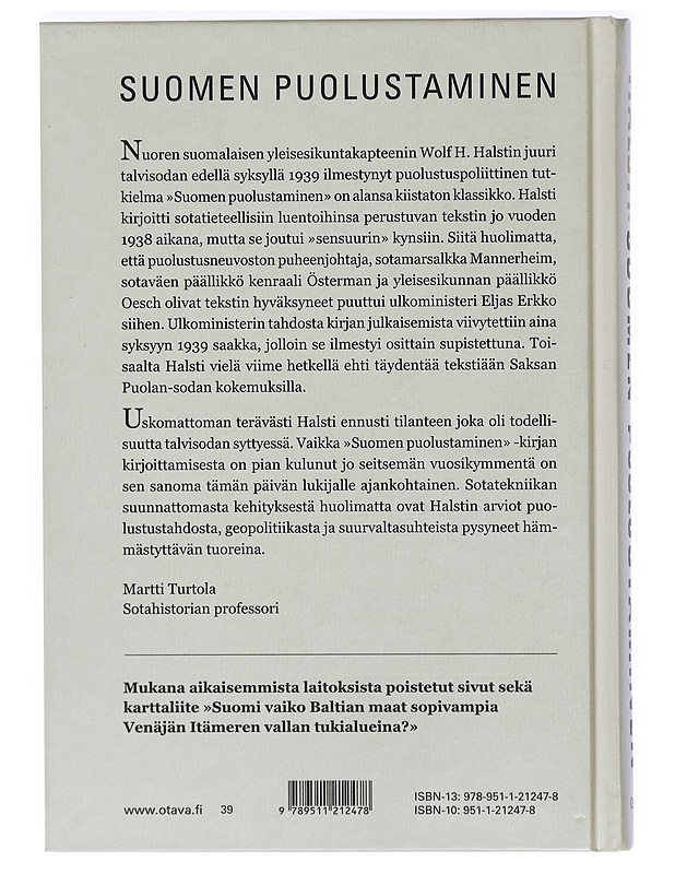 Suomen puolustaminen - Wolf H. Halsti - Tietokirjat ja oppaat - 10105404077 - 1
