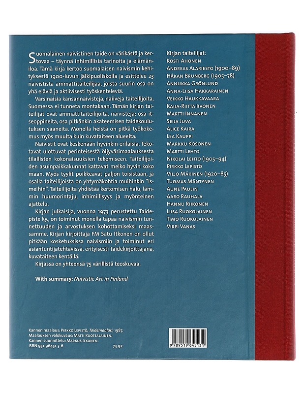 Sydän siveltimellä : suomalaista naivismia - Satu Itkonen - Taide- ja kulttuurikirjat - 10105404086 - 1