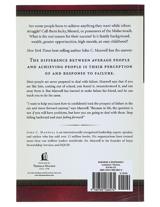 Failing forward : turning mistakes into stepping-stones for success - John C. Maxwell - Tietokirjat ja oppaat - 10105404209 - 1