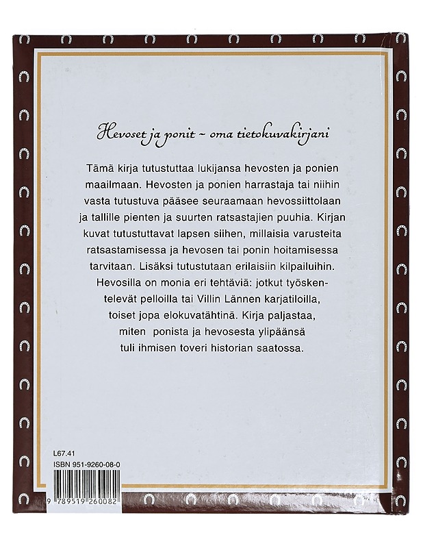 Hevoset ja ponit : oma tietokuvakirjani - Pimont, Marie-Renée - Lastenkirjat - 10105404285 - 1