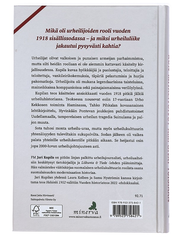 Kun mitalitoivot ampuivat toisiaan - Urheilun sisällissota 1918 - Historiakirjat - 10105404347 - 1