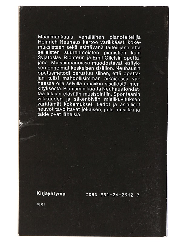 Pianonsoiton taide - Neuhaus, Heinrich - Musiikki- ja elokuvakirjat - 10105404386 - 1