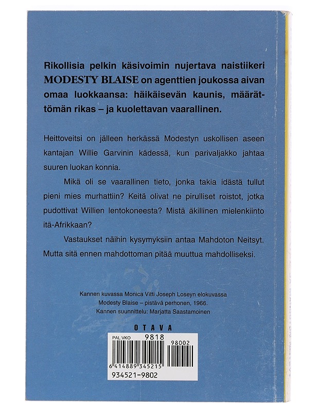 Modesty Blaise ja Mahdoton Neitsyt - Peter O'Donnell - Jännitys ja dekkarit - 10105404499 - 1