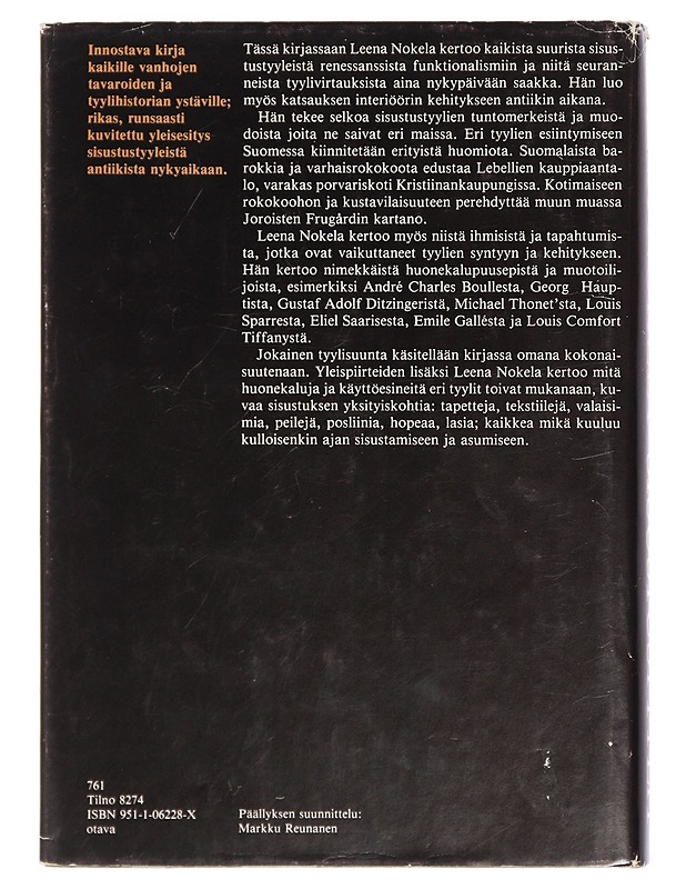 Sisustustyylit antiikista nykyaikaan - Nokela, Leena - Historiakirjat - 10105404517 - 1