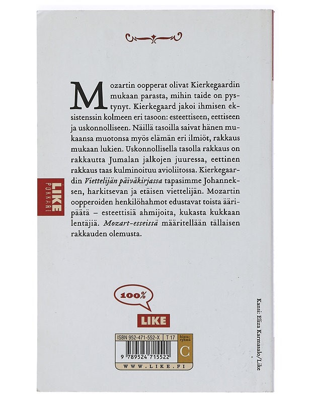 Mozart-esseet - Kierkegaard, Søren - Musiikki ja elokuvat - 10105404603 - 1