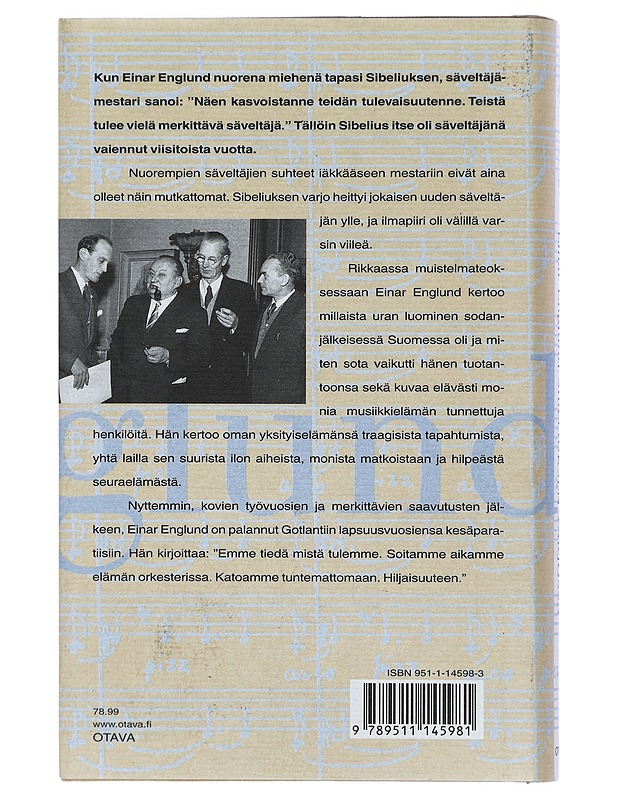 Sibeliuksen varjossa : katkelmia säveltäjän elämästä - Englund, Einar - Elämäkerrat ja muistelmat - 10105404666 - 1