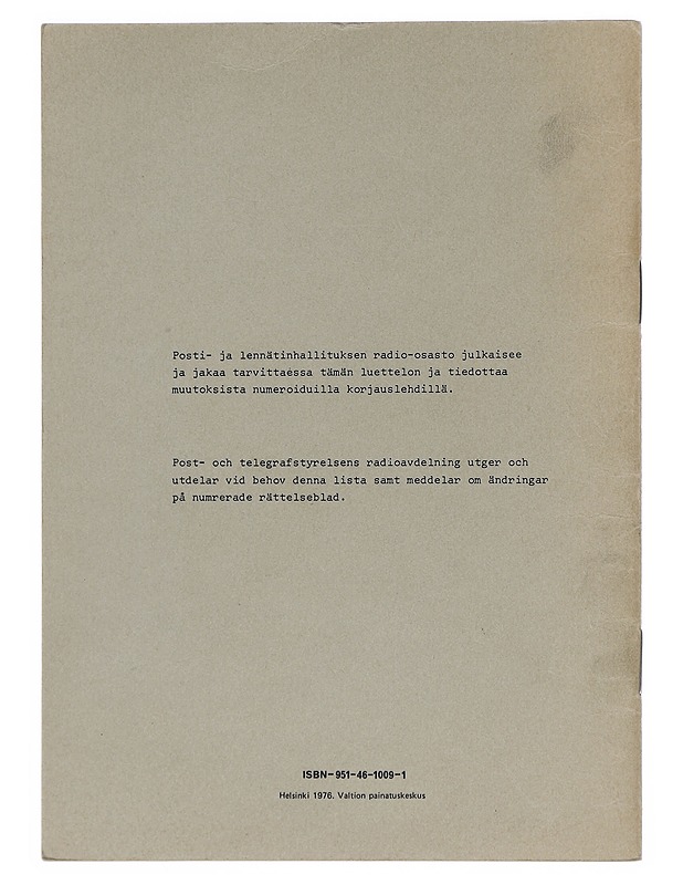 Yleisen liikenteen rannikkoradioasemat Suomessa = Finlands kustradiostationer för allmän trafik. 1974 : Toukokuu/Maj - Tietokirjat ja oppaat - 10105404756 - 1