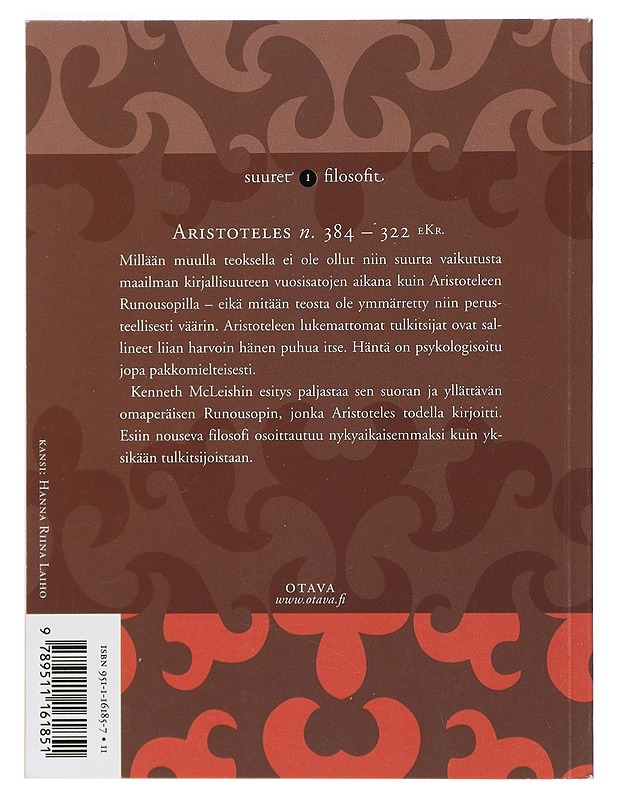 Aristoteles : Aristoteleen runousoppi - Mcleish, Kenneth - Tietokirjat ja oppaat - 10105404769 - 1