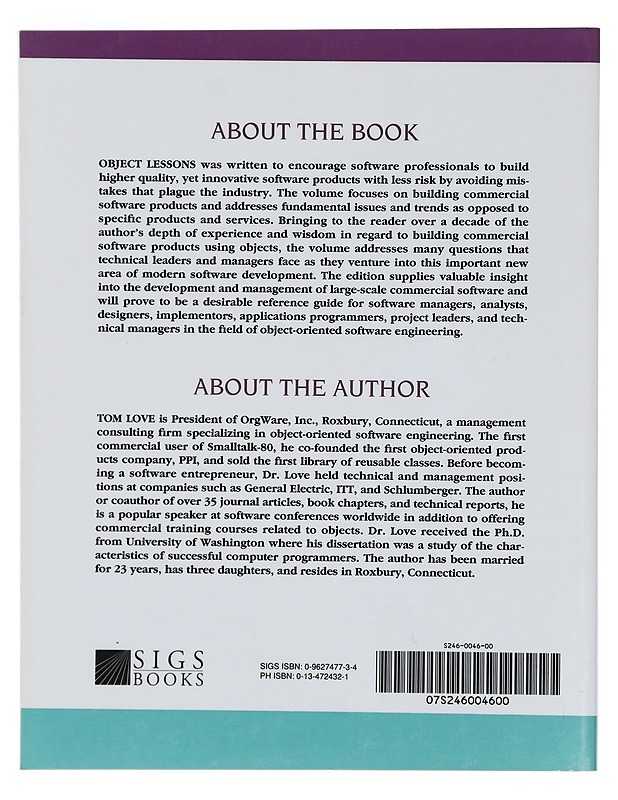 Object lessons : lessons learned in object-oriented development projects - Tom Love - Tietokirjat ja oppaat - 10105404810 - 1