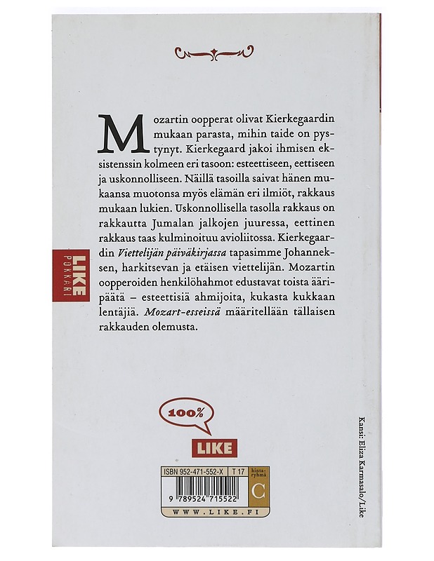 Mozart-esseet - Kierkegaard, Søren - Tietokirjat ja oppaat - 10105404859 - 1