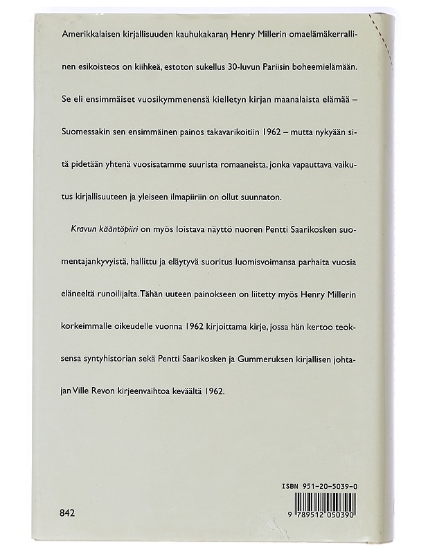 Kravun kääntöpiiri - Miller, Henry - Elämäkerrat ja muistelmat - 10105404883 - 1