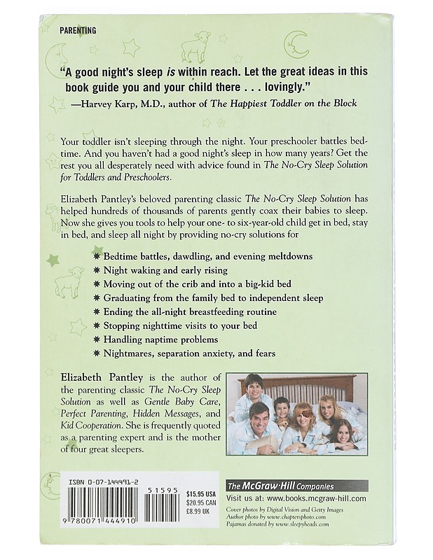 The no-cry sleep solution for toddlers and preschoolers : gentle ways to stop bedtime battles and improve your child's sleep - Elisabeth Pantley - Tietokirjat ja oppaat - 10105404910 - 1