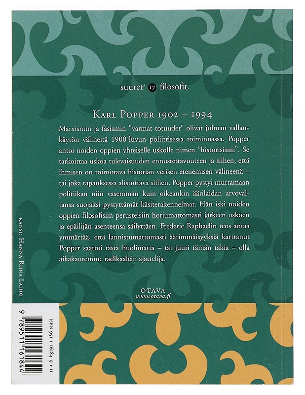 Popper : historisismi ja sen riittämättömyys - Raphael, Frederic - Tietokirjat ja oppaat - 10105404913 - 1