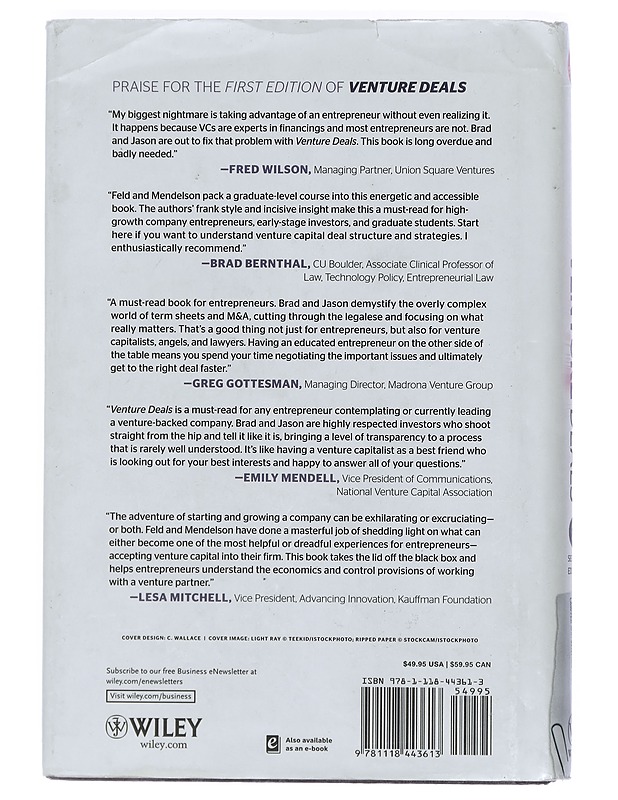 Venture deals : be smarter than your lawyer and venture capitalist - Feld, Brad - Tietokirjat ja oppaat - 10105404989 - 1