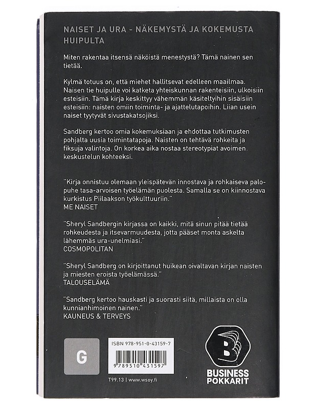 Lean in : naiset ja menestymisen tahto - Sandberg, Sheryl - Tietokirjat ja oppaat - 10105405085 - 1