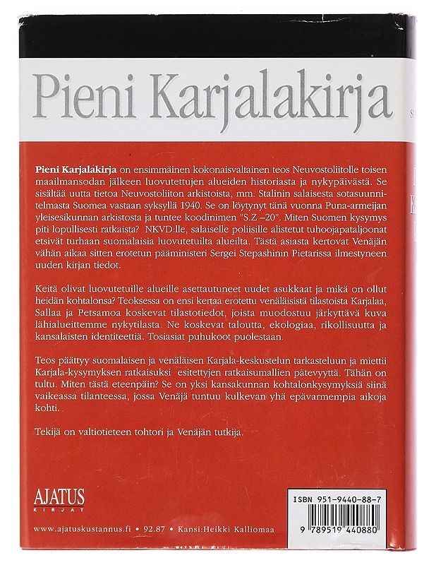 Pieni Karjalakirja - Ilmari Susiluoto - Historiakirjat - 10105405097 - 1