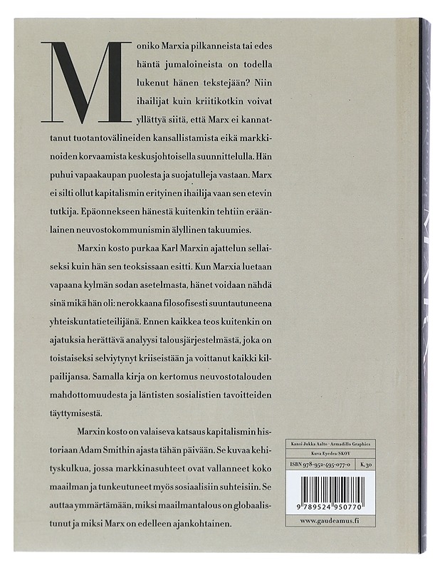 Marxin kosto : kapitalismin uusi nousu ja valtiokeskeisen sosialismin kuolema - Desai, Meghnad - Historiakirjat - 10105405102 - 1