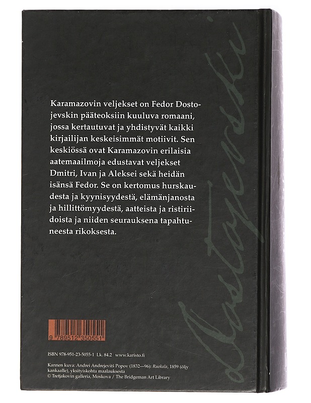 Karamazovin veljekset - Dostojevski, F. M. - Romaanit ja novellit - 10105405225 - 1