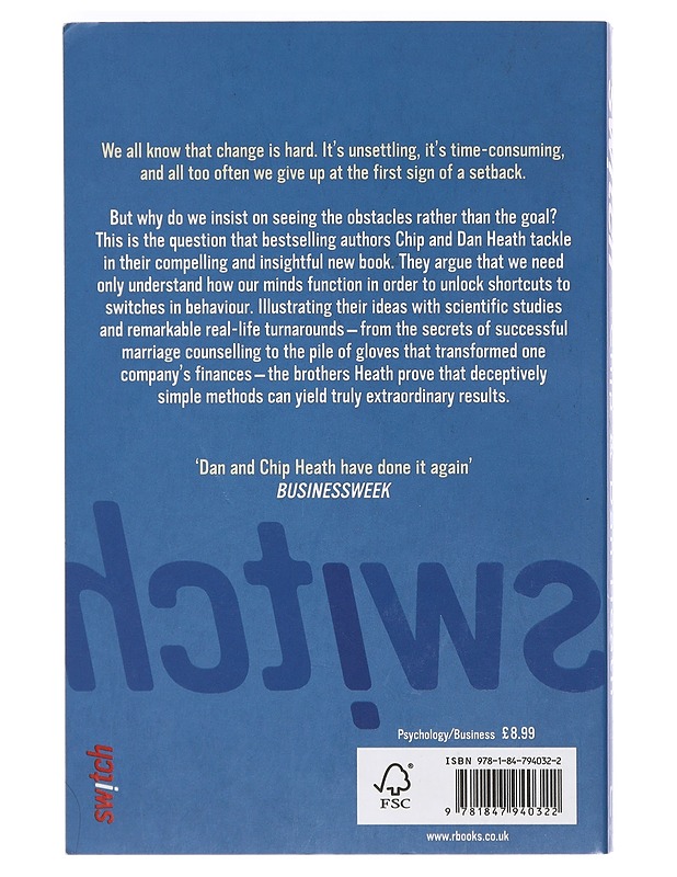 Switch : how to change things when change is hard - Heath, Chip - Tietokirjat ja oppaat - 10105405235 - 1