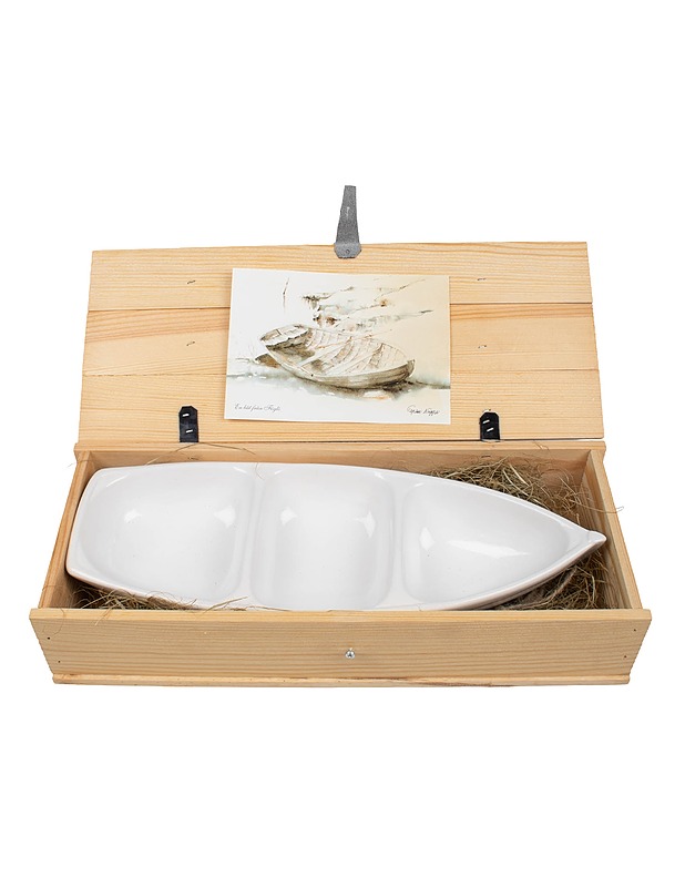 Vene tarjoilukulho puulaatikossa - Tarjoiluastiat - 10105405324 - 0
