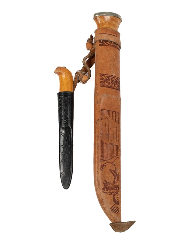 IISAKKI JÄRVENPÄÄ Poromiehen leuku ja pieni Mora puukko - Muut urheiluvälineet ja vapaa-aika - 10105405421 - 0