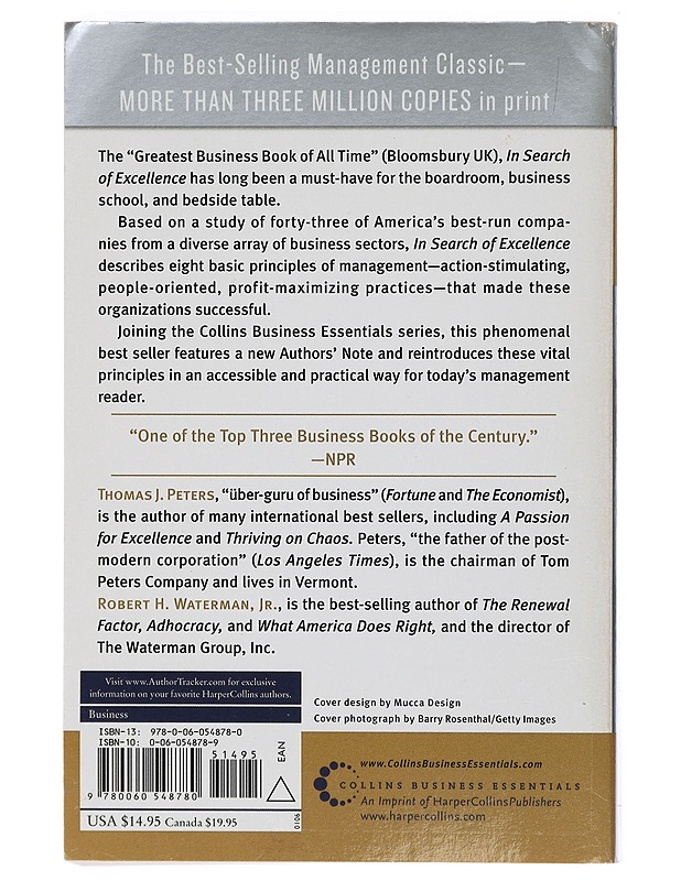 In search of excellence : lessons from America's best-run companies - Peters, Thomas J. - Tietokirjat ja oppaat - 10105405503 - 1