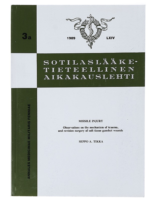 Sotilaslääketieteellinen aikakauslehti 3a/1989 - Lehdet - 10105405592 - 0