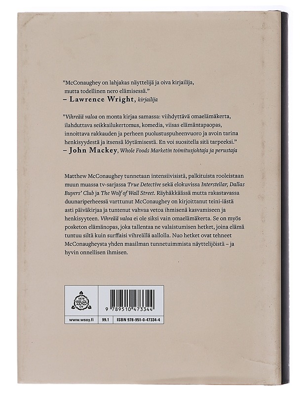 Vihreää valoa - McConaughey, Matthew - Elämäkerrat ja muistelmat - 10105405639 - 1