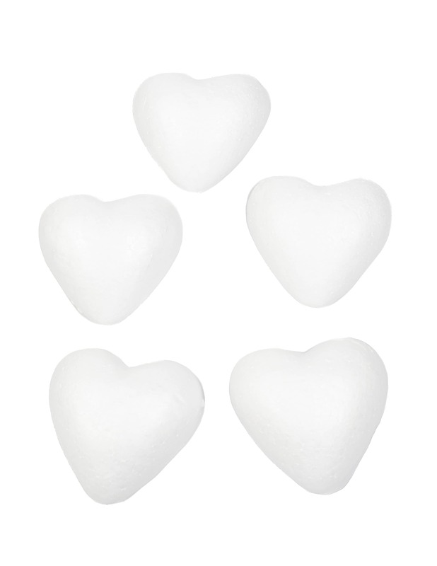 Styrox sydän, 5 kpl - 1 pussi - Askartelu - 10105405645 - 0