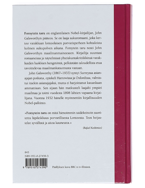 Forsytein taru. 1 - Galsworthy, John - Romaanit ja novellit - 10105405719 - 1